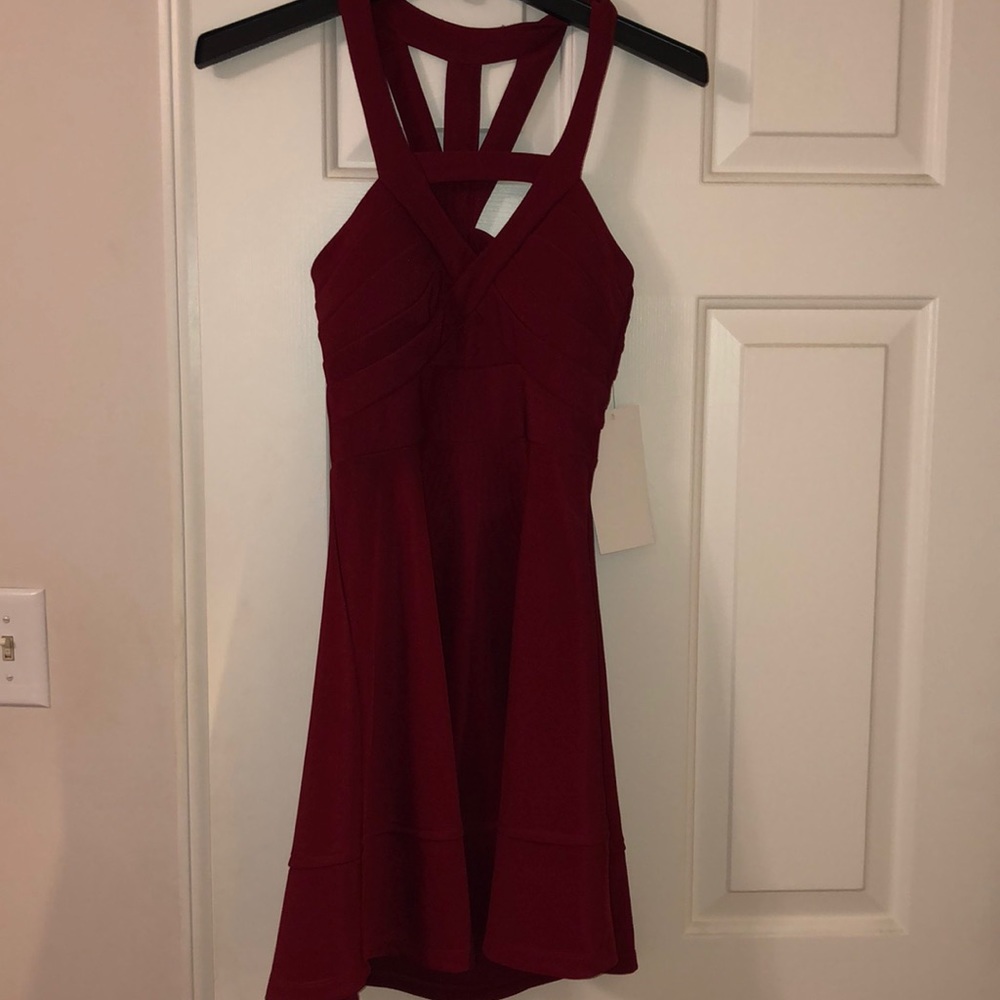 Burgundy cocktail dress